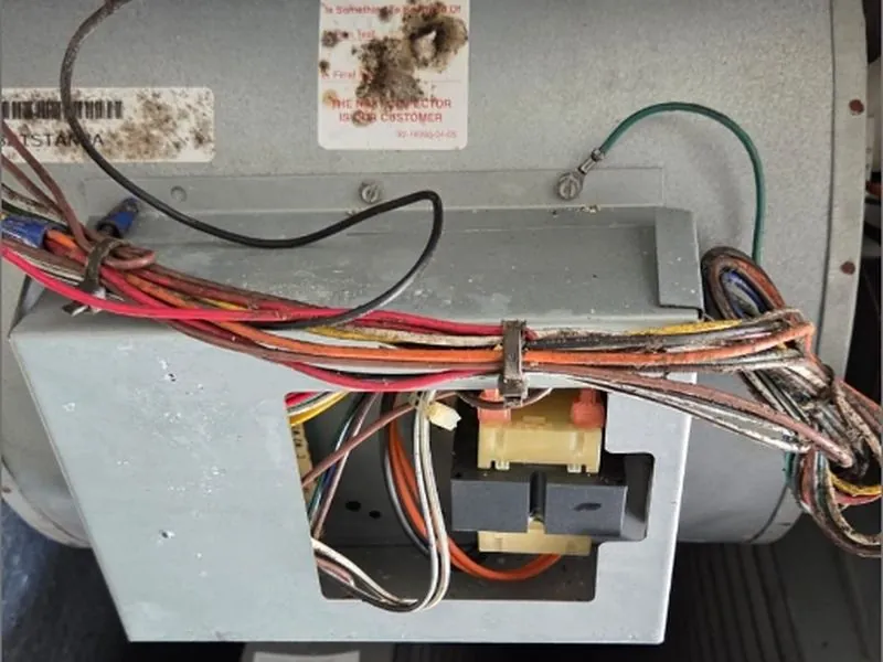 Dirty AC blower before cleaning