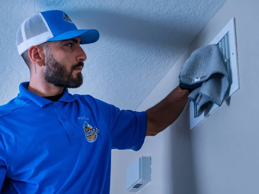 Clean air vent register after duct cleaning